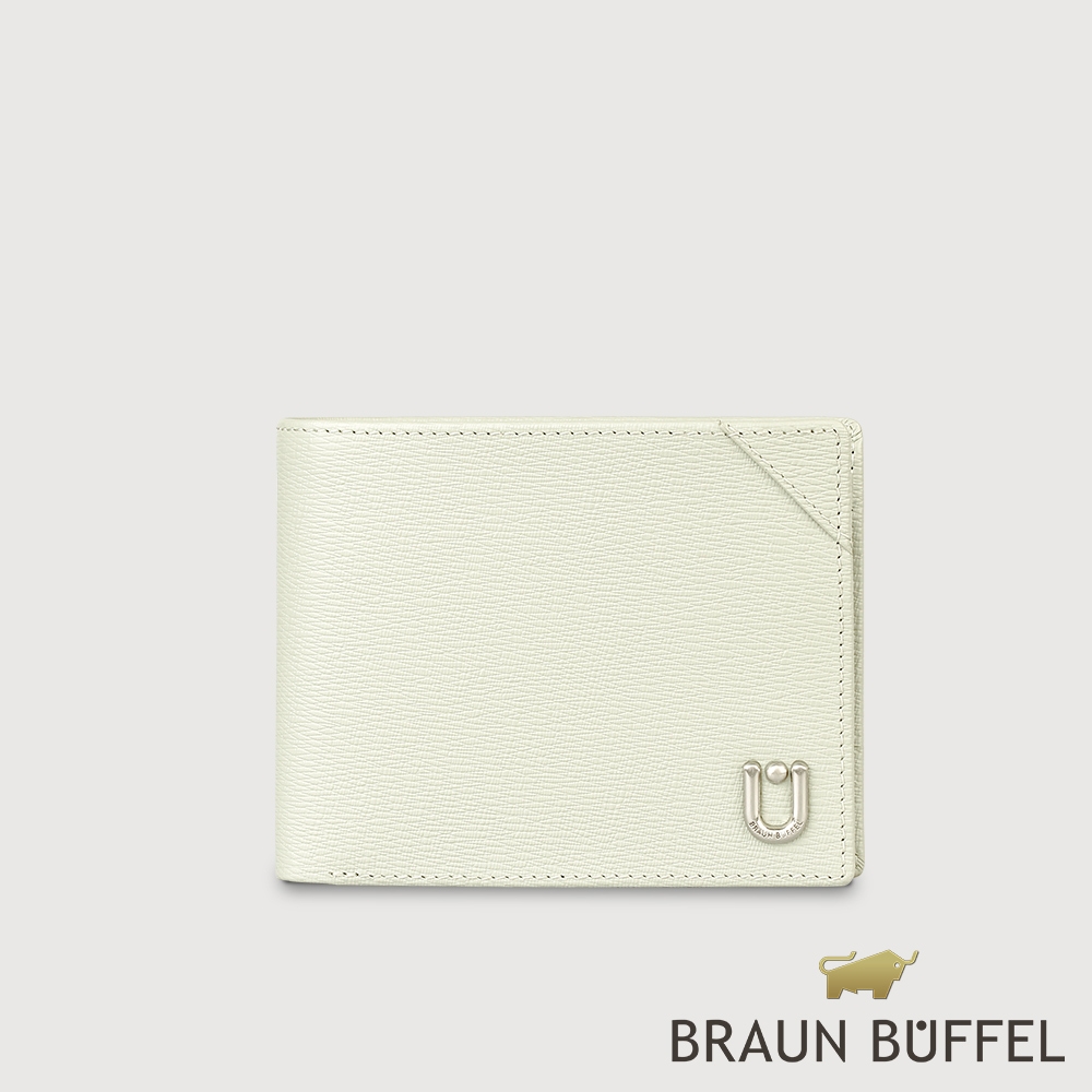 【BRAUN BUFFEL 德國小金牛】台灣總代理 斯萊特 8卡中間翻零錢袋短夾-淺灰色/BF552-318-SGY | 中短夾 | Yahoo購物中心