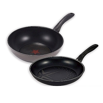 【韓國HAPPYCALL】鈦鑽石IH不沾鍋28cm平底鍋(半星款)+IH鈦感溫不沾炒鍋(28cm)