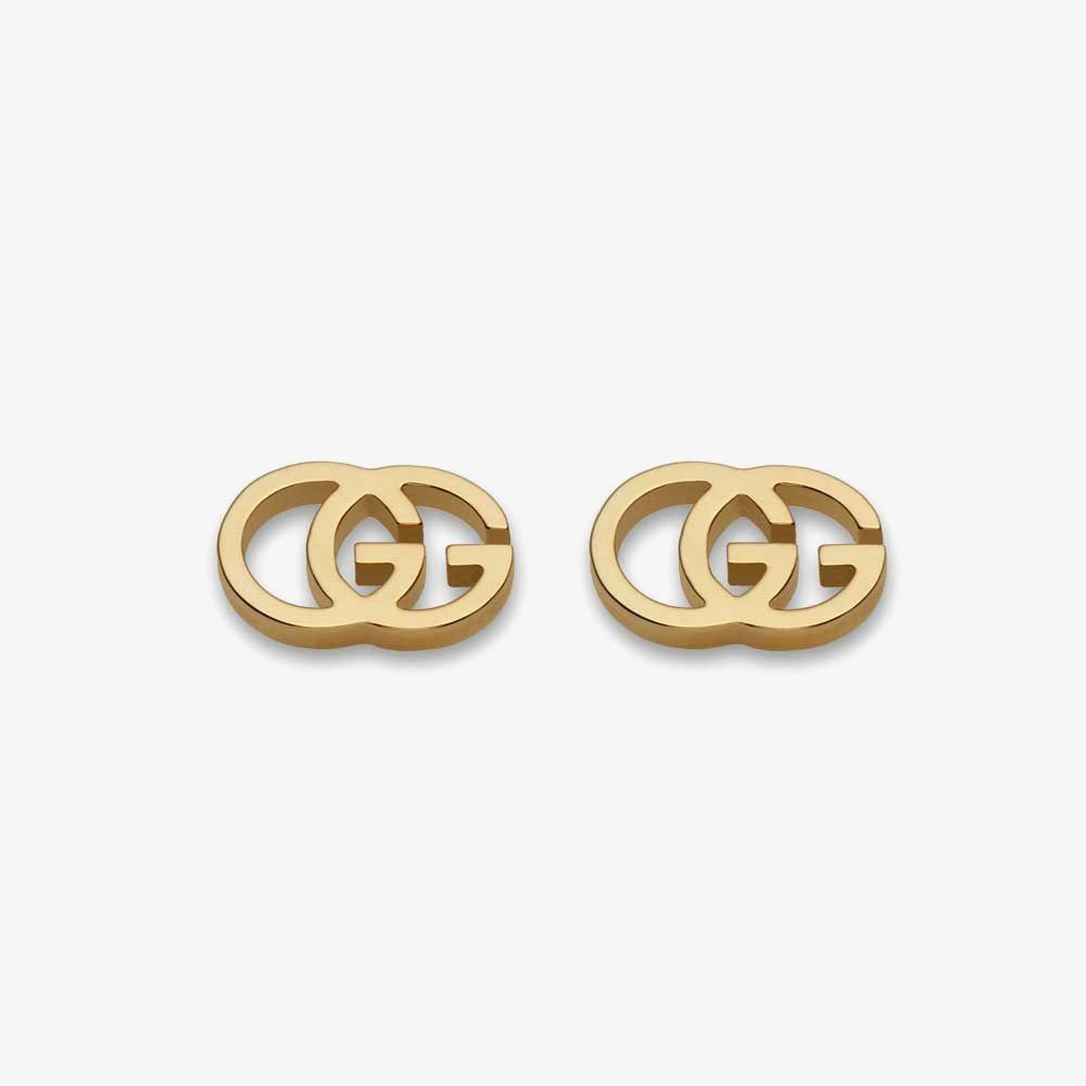 GUCCI 古馳 GG系列 LOGO 耳環 耳釘 18K黃金