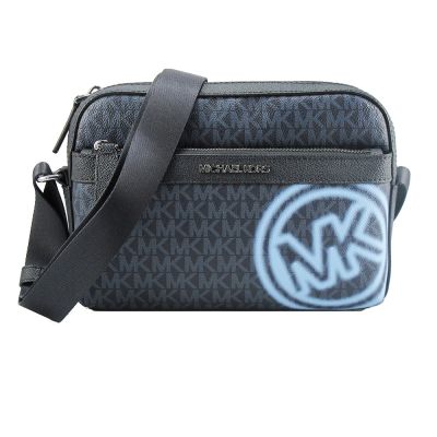 MICHAEL KORS COOPER新圖騰LOGO帥氣斜背包(藍)
