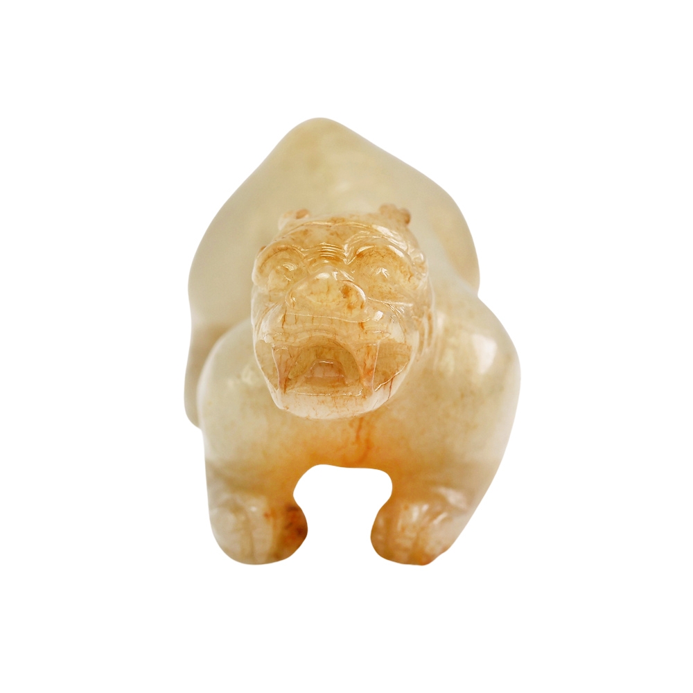 漢石齋】天然和田玉瑞獸小擺件沁色白玉(63*29*26mm) | 漢石齋| Yahoo