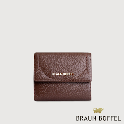 【BRAUN BUFFEL 德國小金牛】台灣總代理 諾蒂斯 8卡兩折短夾-培土棕/BF863-404-POS