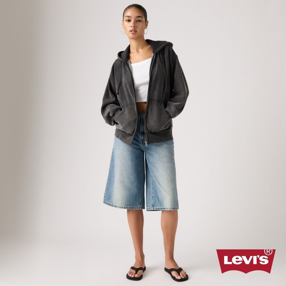 Levi's ROSÉ朴彩英同款 復古寬鬆拉鍊連帽外套 / 黑  女生上衣 人氣新品 | 牛仔外套/夾克/造型​外套