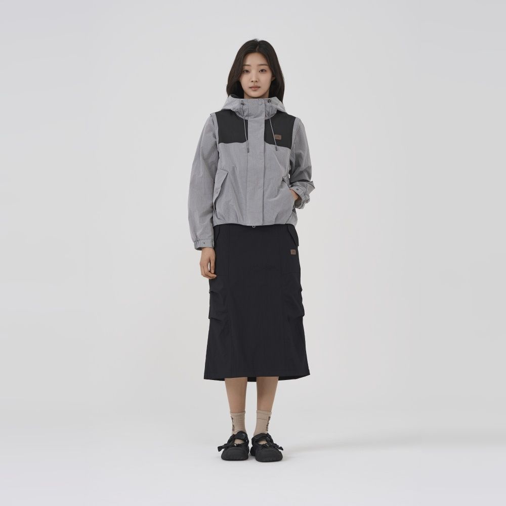 BBC EARTH 女 W COLOR BLOCK CONVERTIBLE JACKET 兩穿休閒外套 灰色 BE51JA01W130