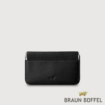 【BRAUN BUFFEL 德國小金牛】台灣總代理 裡安 彈片零錢包-黑色/BF712-125-BK
