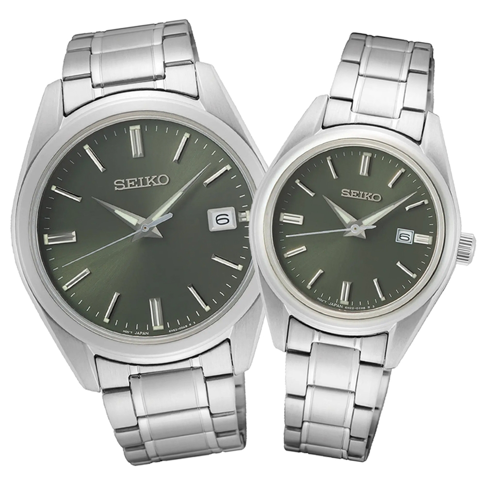 SEIKO精工 CS系列 簡約經典情人對錶 父親節 禮物 推薦 6N52-00A0G+6N22-00K0G 