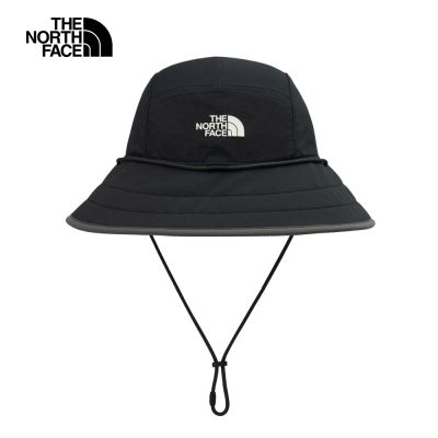 【The North Face 官方旗艦】北面女款黑色DWR防潑水品牌LOGO漁夫帽｜8EPSKT0 排汗衫