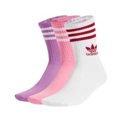 adidas 休閒襪 Crew Sock 3STR 條紋 粉紅 白 三葉草 長襪 襪子 愛迪達 3雙入 IX7510