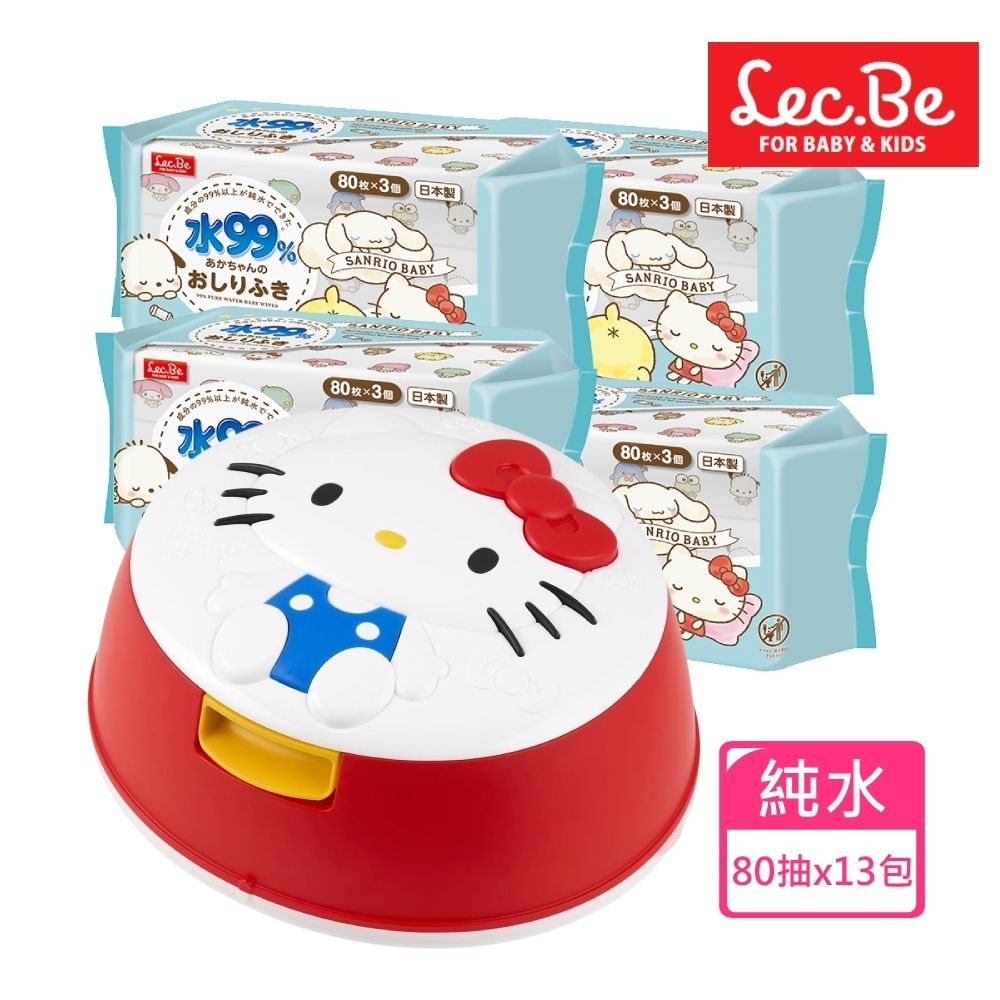 日本LEC Hello Kitty純水濕紙巾箱購組(造型外盒多款可選擇)