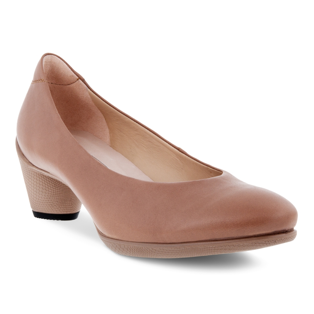 ECCO SCULPTURED 45 優雅正式中低跟鞋女鞋墨粉色| 3cm以下