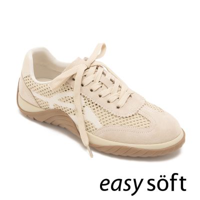 Easy Spirit-KAEL 透氣網布休閒德訓鞋-米色