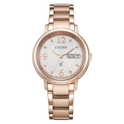 CITIZEN xC 光動能氣質空靈時尚腕錶-櫻花粉紅-EW2426-54A-32.5mm
