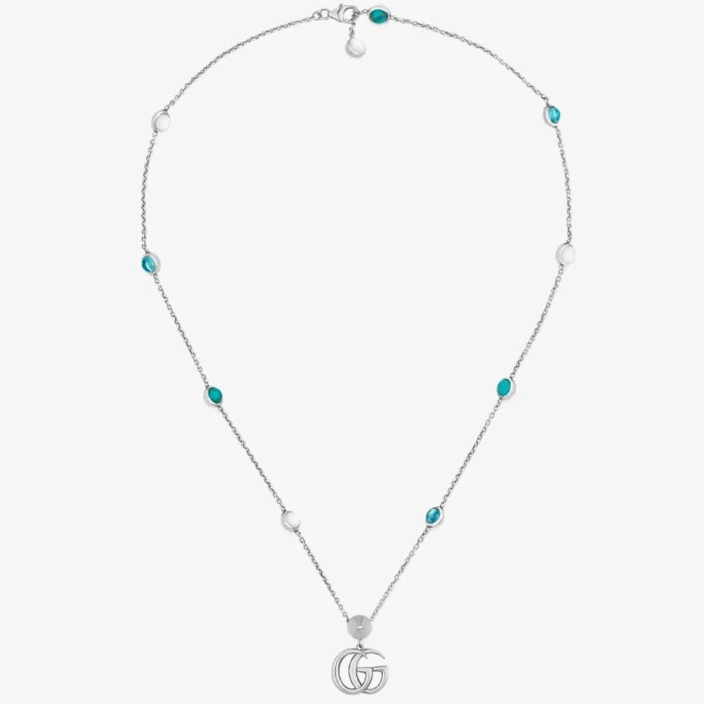 GUCCI 古馳 雙G鎖骨鍊 925純銀