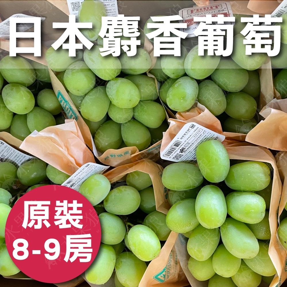 八木幾朗　 　　葡萄 水果狼日本長野/山梨麝香葡萄8-9房/5KG 原裝箱| 葡萄/火龍果/鳳梨