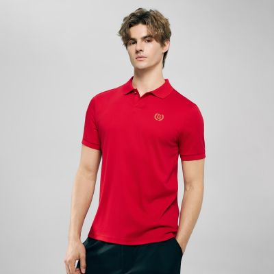 GIORDANO 男裝修身短袖POLO衫 Horse to Success系列