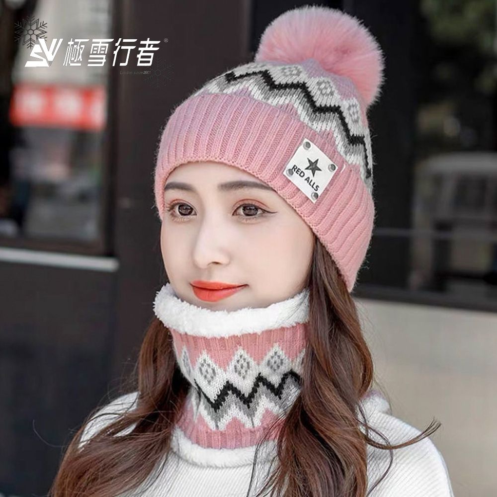[極雪行者]SW-S100超值組HEAT1-TEX極速升溫紗內加厚絨毛帽子圍脖2件超值組