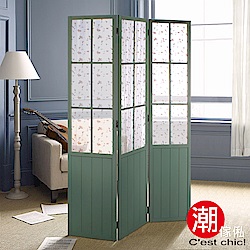 韓国屏風　125628 C'est Chic_湖濱散記三片創意實木屏風W121.5*D2*H170 cm | 屏風
