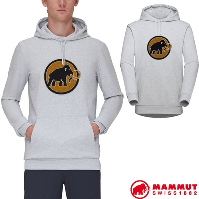 MAMMUT 長毛象 男 ML Hoody Circle 輕量保暖連帽長袖休閒衫 公路灰