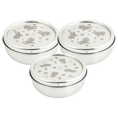 KOM童趣系列｜全不鏽鋼兒童隔熱碗11.5cm-三入(316不鏽鋼)