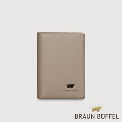 【BRAUN BUFFEL 德國小金牛】台灣總代理 艾康-A1 厚型名片夾-杏色/BF582-140-HM