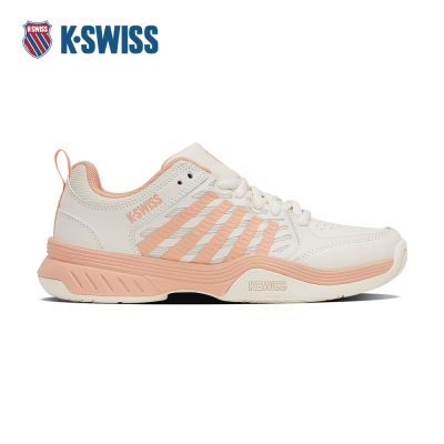 K-SWISS 入門網球鞋 COURT EXPRESS 2  透氣避震 匹克球 女鞋 奶油白粉橘色 94428-150-M