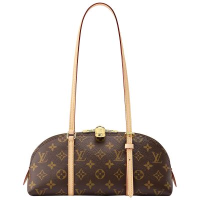 Louis Vuitton LV路易威登 M28953 Squire 老花帆布 雙拉鍊鎖頭 肩背法棍包(咖啡色)