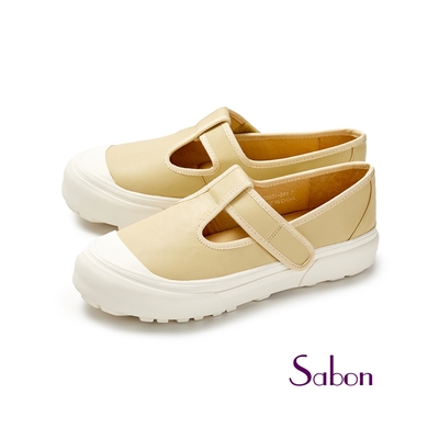 GREEN PINE 全真皮T字瑪莉珍休閒鞋 黃色(10322031)