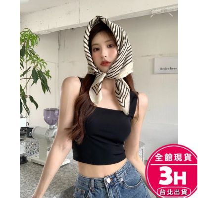 【梨卡】【現貨馬上出貨】【隔日到貨】女裝 上衣 修身小可愛 冰絲無痕背心 吊帶背心 方領背心 修身衣服 性感背心 夏天衣服 GA155【現貨24H】