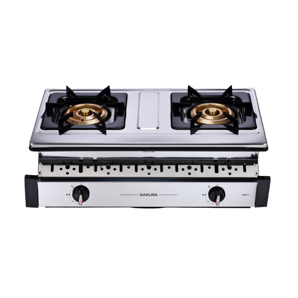 櫻花牌SAKURA G6611S 銅爐頭安全爐嵌入爐瓦斯爐三環大火力含基本安裝