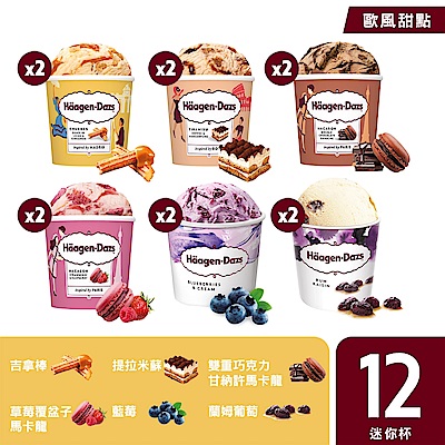 哈根達斯 暢銷迷你杯12入組-多口味任選