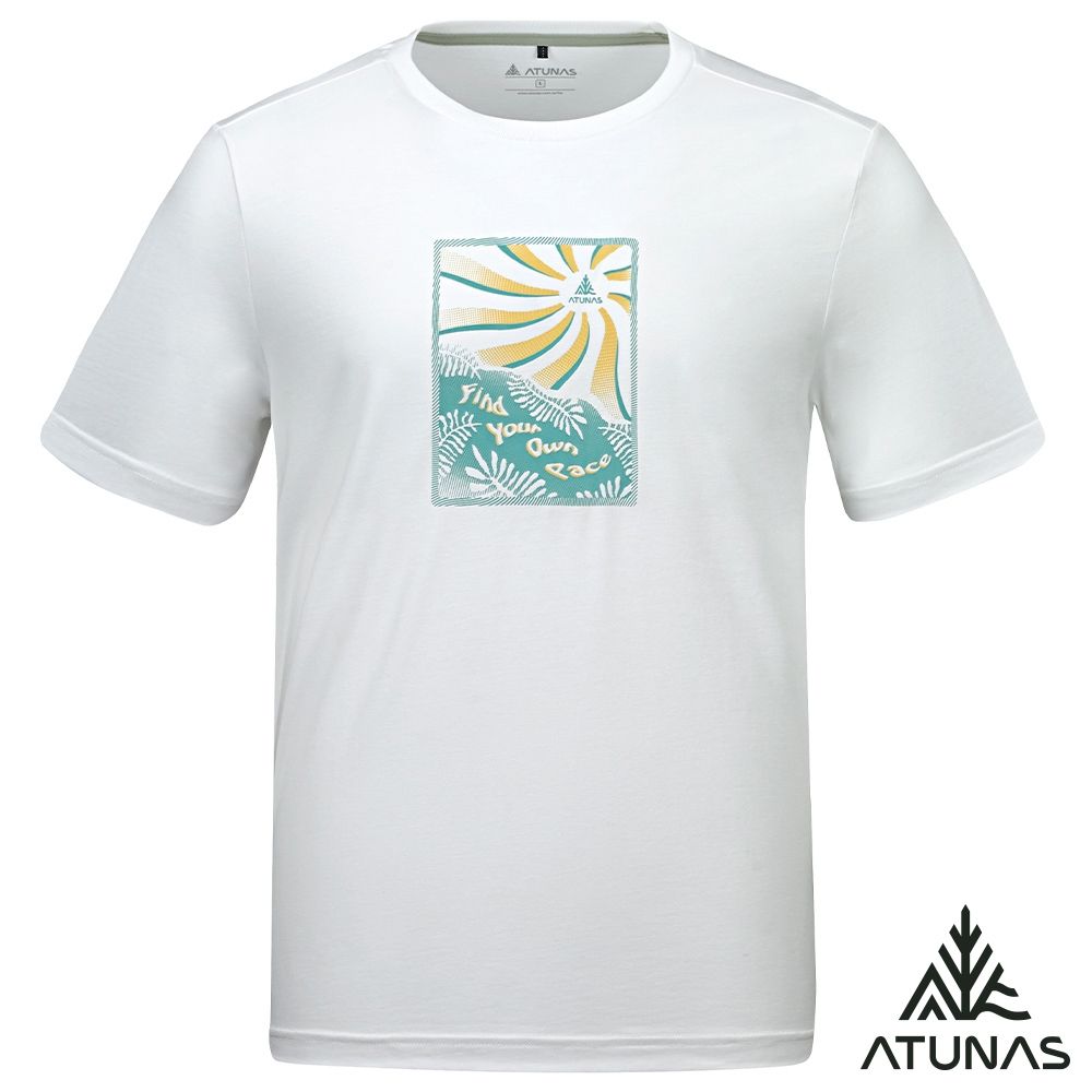【ATUNAS 歐都納】男款ATUNAS-TEX短袖T恤A2TS2612M白/透氣/快乾排汗/夏日百搭 (白)