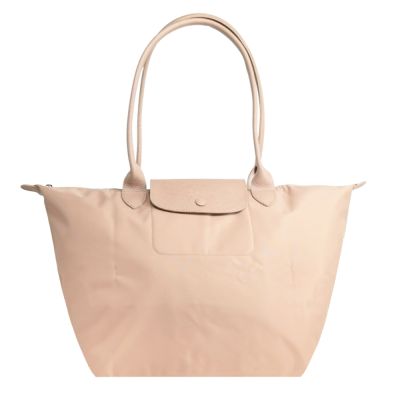 LONGCHAMP LE PLIAGE ONE系列長把尼龍單色摺疊水餃包(大/米)