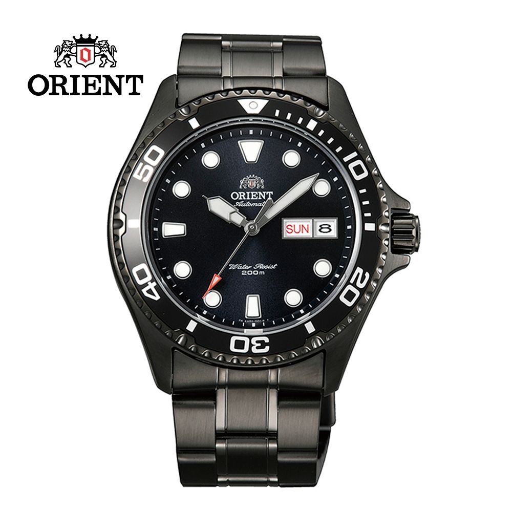 ORIENT 東方錶 WATER RESISTANT系列 200m潛水錶 鋼帶款 黑色 TAA02003B - 41.5mm