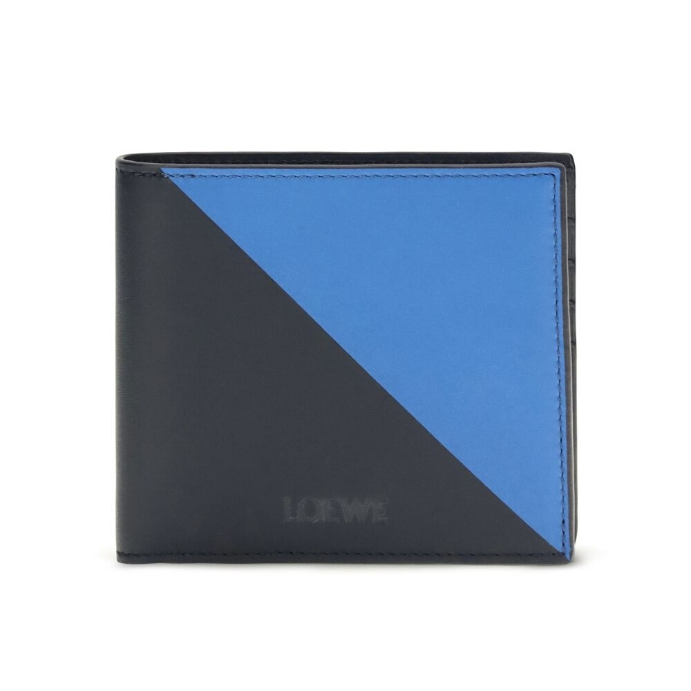 LOEWE 羅威 Flag Bifold 小牛皮 雙摺 皮夾 卡夾 短夾 深海軍藍色 皇家蔚藍色 C643302X37