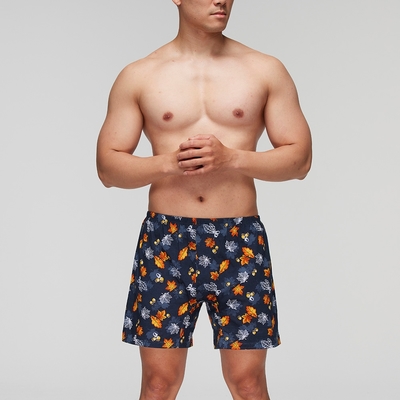 DADADO-楓收碩果 M-3L印花四角男內褲(深鐵灰) 天然絲光棉-吸濕排汗-GHQ340GP