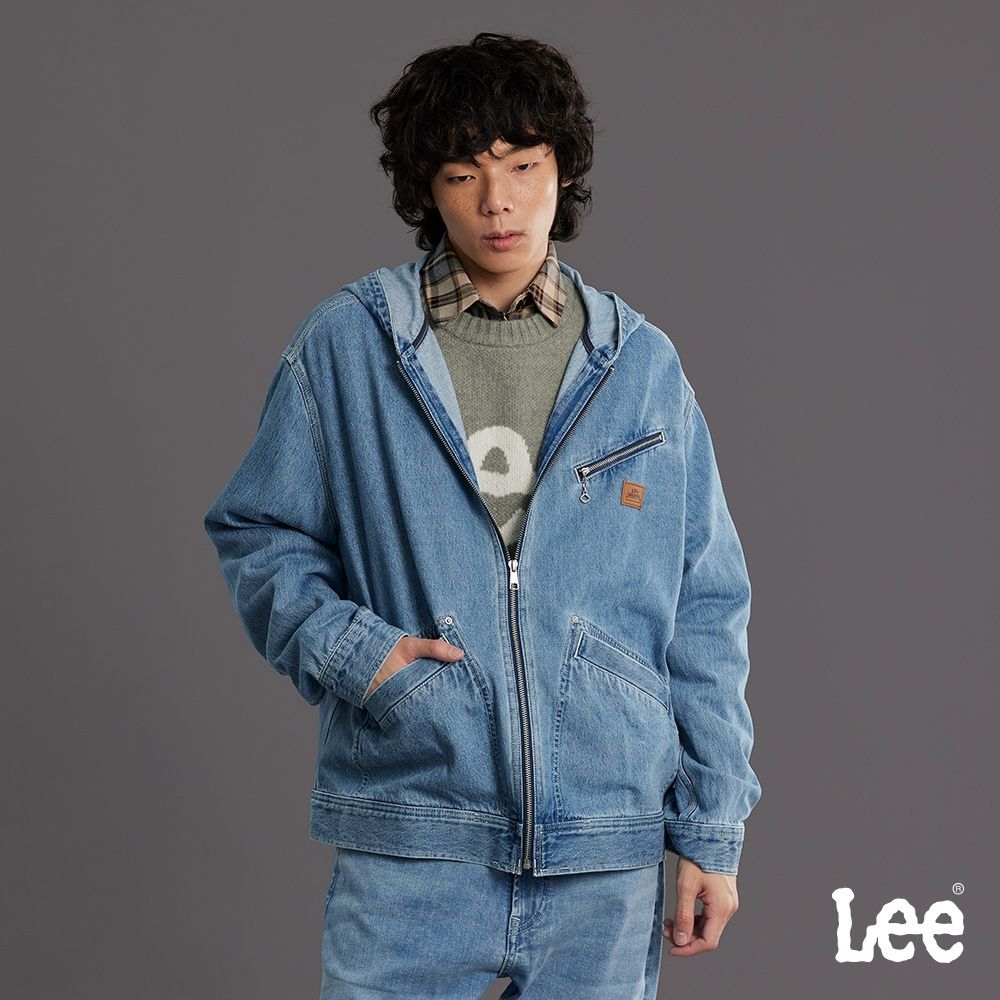 Lee 男款 OVERSIZED 牛仔外套 淺藍洗水 LB614007876