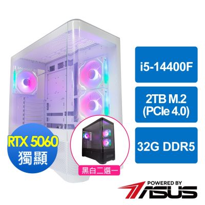 華碩B760平台[流雲戰警]i5-14400F/32G/RTX 5060/2TB_M2