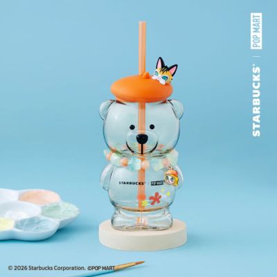 星巴克 MOLLY小熊TOGO玻璃冷水杯