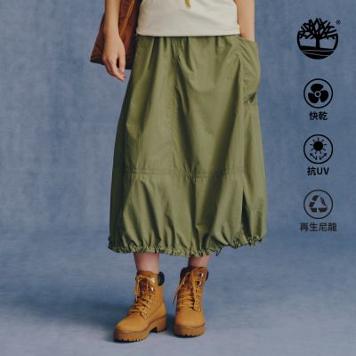 Timberland官方旗艦 女款灰綠色防曬工裝長裙|A42HF590