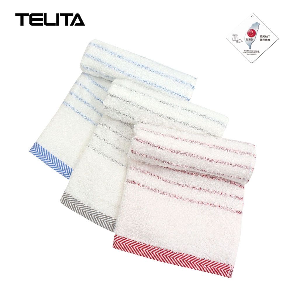 【TELITA】(3條)彩條抗菌防臭毛巾