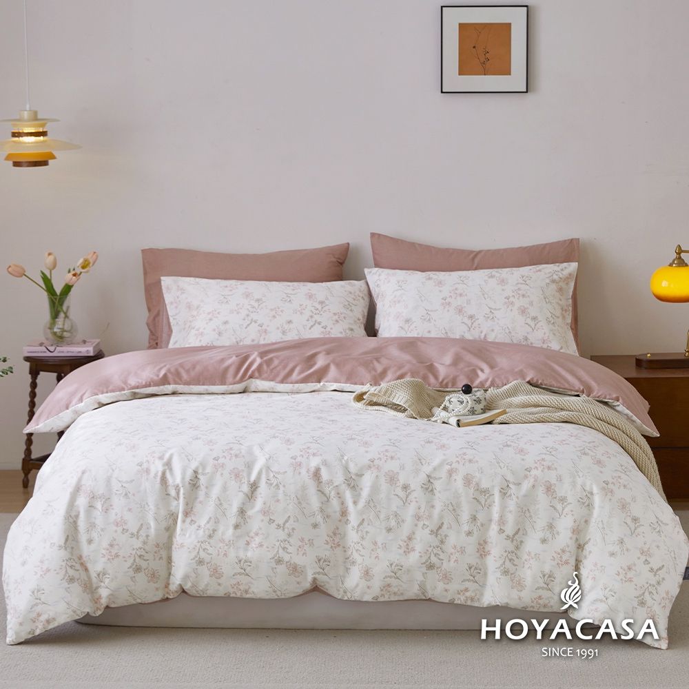 HOYACASA 100%精梳純棉兩用被床包組-多款任選(單人/雙人/加大均一價) (花漾蔓蔓)