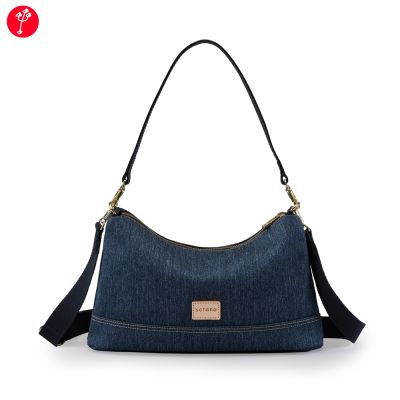 【satana】Denim 雙背帶肩背包 手提包 輕量防潑水 9.7 吋平板 台灣製 SDNN0300 - 丹寧黑