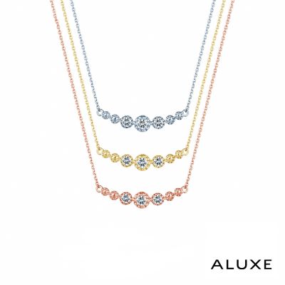 ALUXE 亞立詩 18K金 鑽石項鍊 微笑排鑽 NN0742