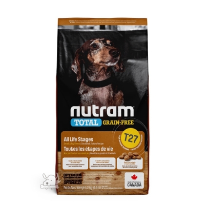 NUTRAM 紐頓 T27 無穀火雞+雞肉 挑嘴全齡犬(小顆粒)2kg 狗飼料 犬飼料 狗糧 犬糧 成犬 全齡犬 雞肉
