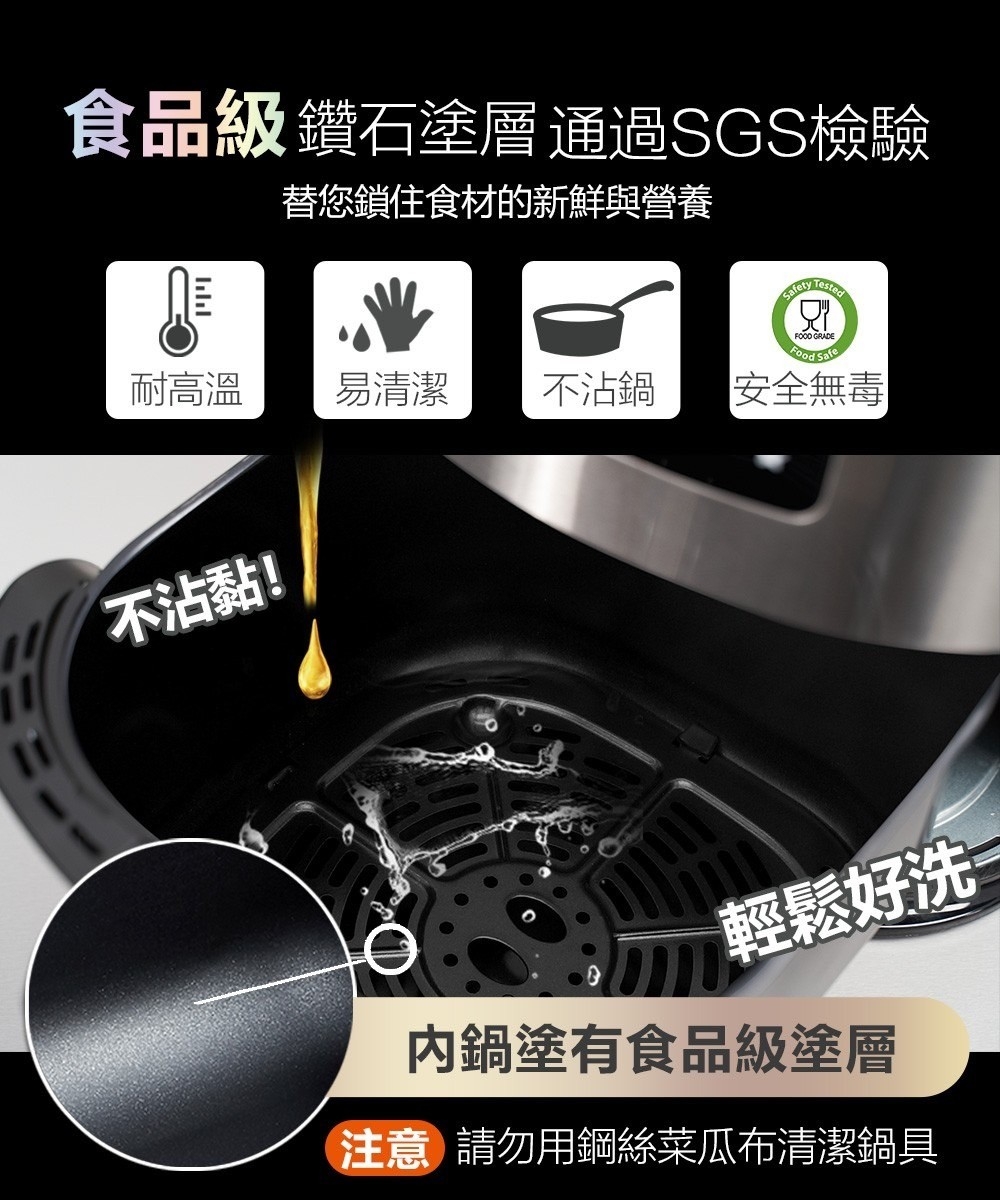 GLOLUX酷拉司 GLX6001AF-BK 陶瓷 氣炸鍋 - 詳情3