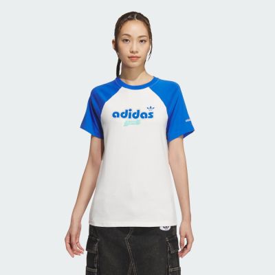 【adidas 愛迪達】 RETRO SPORT SUMMER CAMP 短袖上衣 T恤 女 - Originals JM8006