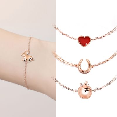 King Star 18K玫瑰金天然鑽石手鍊-任選