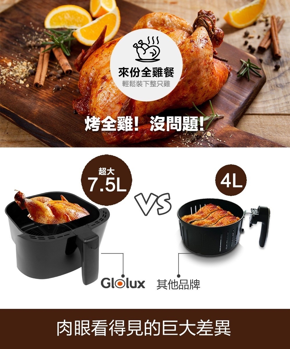 GLOLUX酷拉司 GLX6001AF-BK 陶瓷 氣炸鍋 - 詳情4