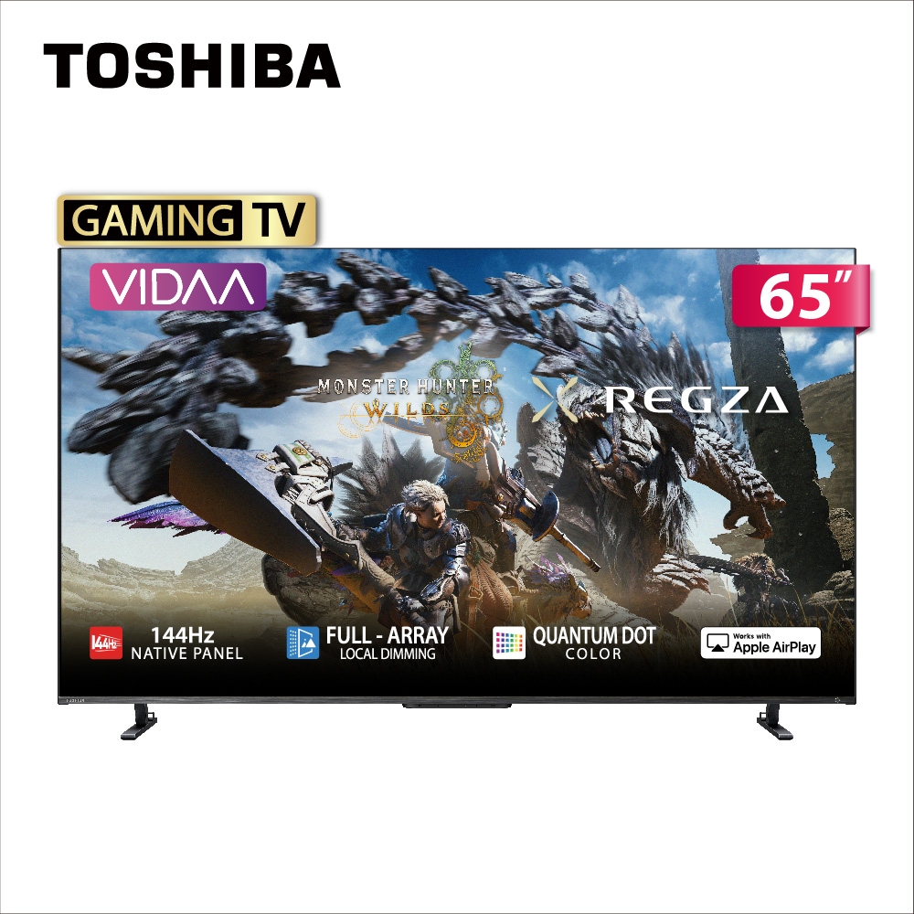 TOSHIBA東芝REGZA 65型4K QLED 144Hz Full Array LED AirPlay2