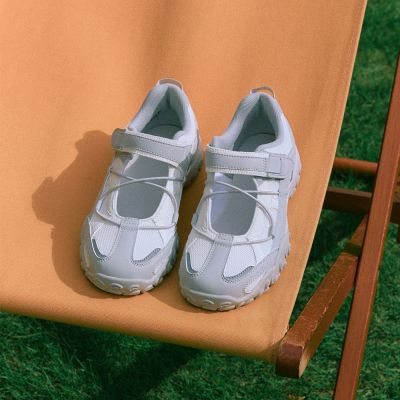 FILA官方直營 ECHAPPE VC v2 #韓韶禧推薦款 中性休閒穆勒鞋-灰 4-C634Z-050